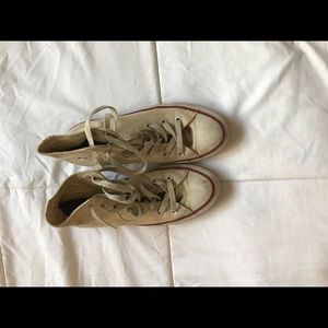 Cream high top converse!!